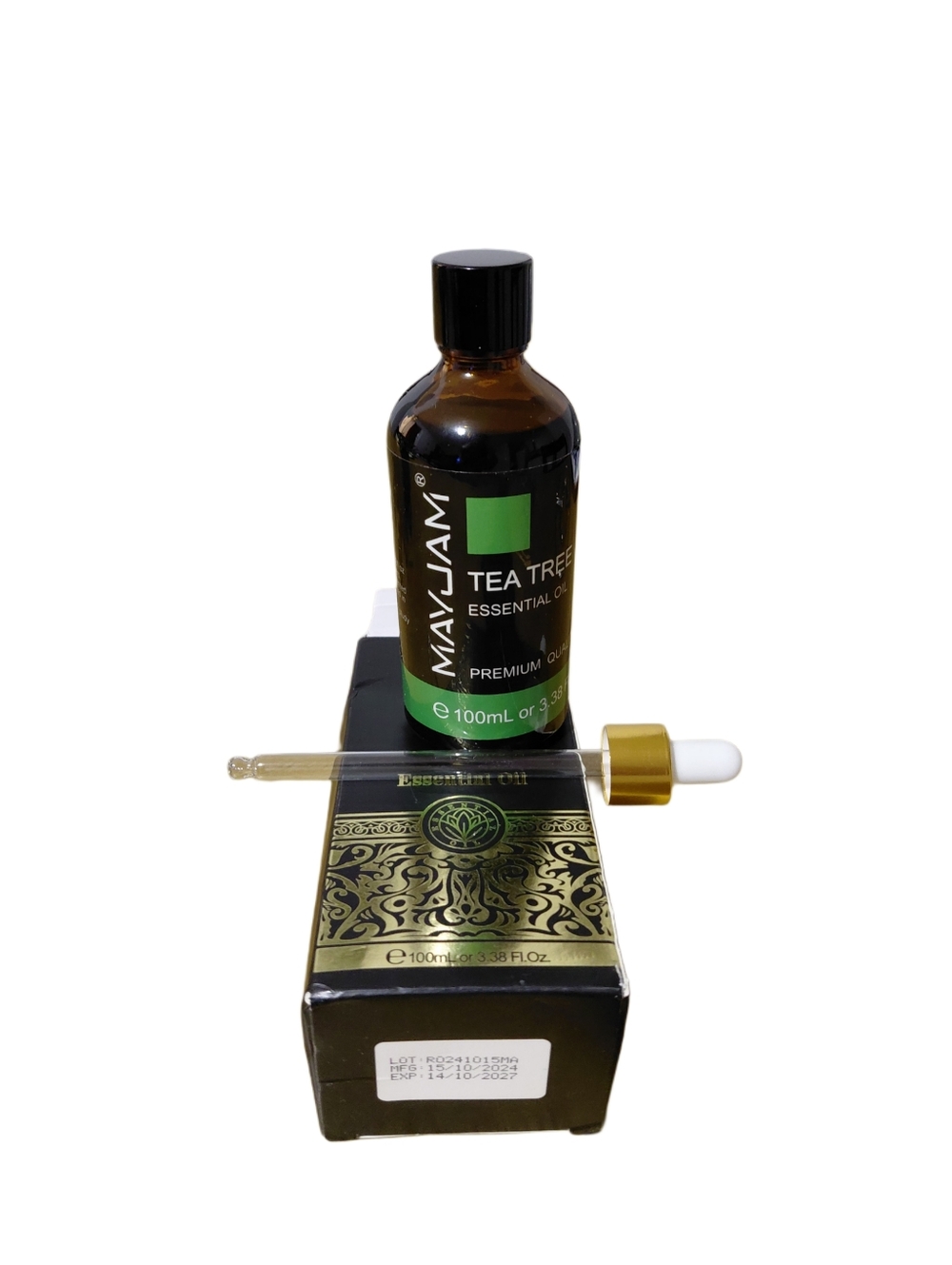 Mavlaam Tea Tree Essential Oil - Green & Black Bottle